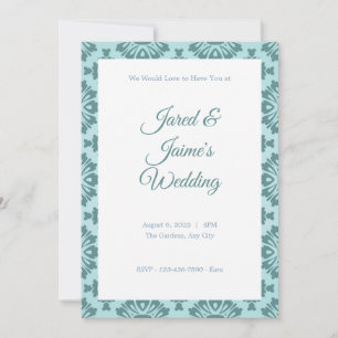 Faire-part de mariage Arrière - plan Floral bleu