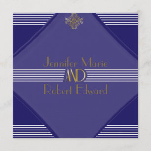Faire-part de mariage Art déco de Navy