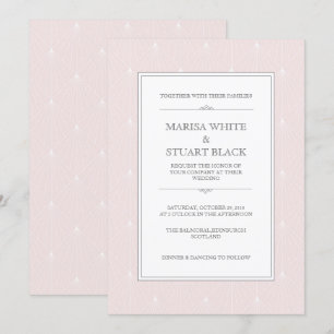 Faire-part de mariage Art déco moderne rose clair
