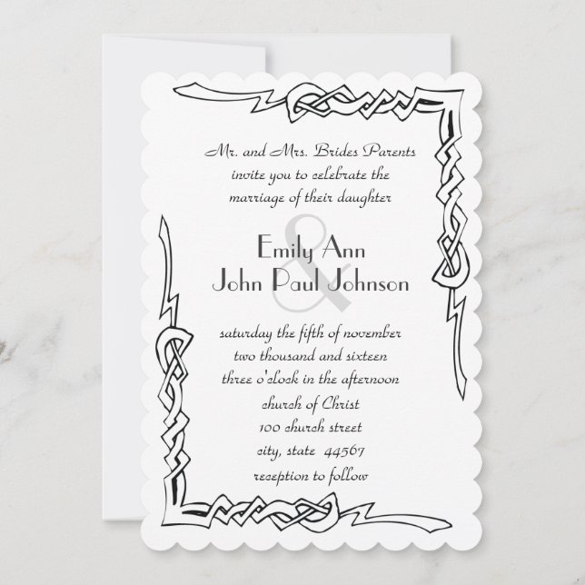 Faire-part de mariage Art Déco Monogramme (Dos)