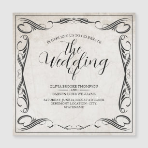 Faire-part de mariage Art Déco noir vintage
