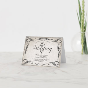 Faire-part de mariage Art Déco noir vintage