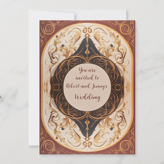Faire-part de mariage Art Nouveau (Devant)