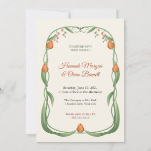 Faire-part de mariage Art Nouveau à vrille sinueux
