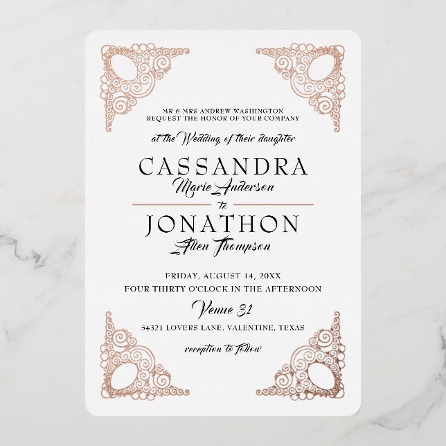 Faire-part de mariage - Art Nouveau avec poème (Recto)