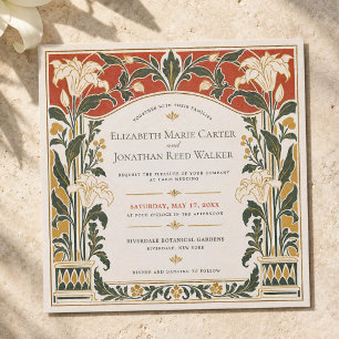 Faire-part de mariage Art nouveau en terre cuite e