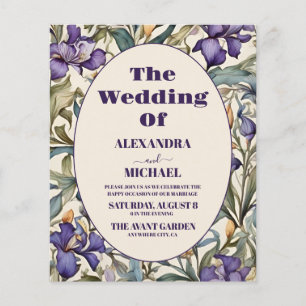 Faire-part de mariage Art nouveau Iris Violet Budg