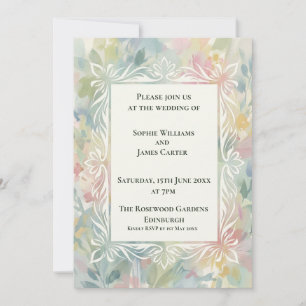 Faire-part de mariage Art nouveau Lotus pastel