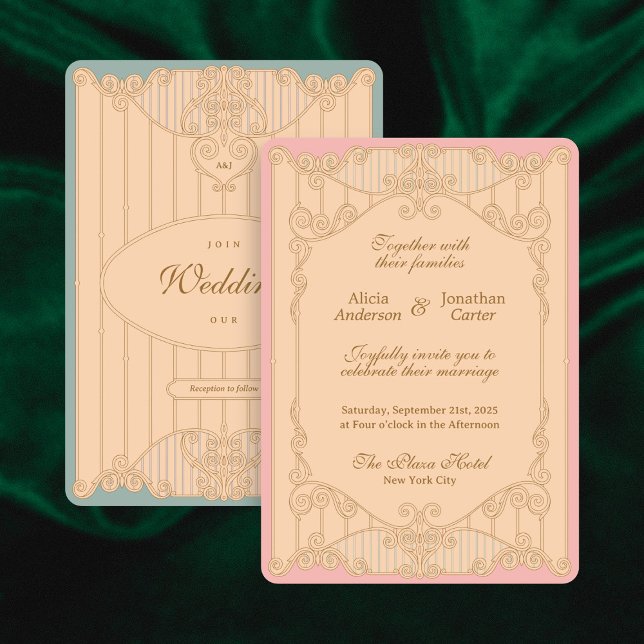 Faire-part de mariage Art Nouveau orné (Créateur téléchargé)