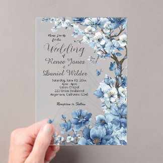 Faire-part de mariage asiatique Fleur de cerisier 