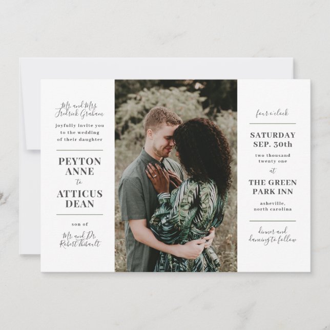 Faire-Part de Mariage Atmosphère Moderne avec une  (Devant)