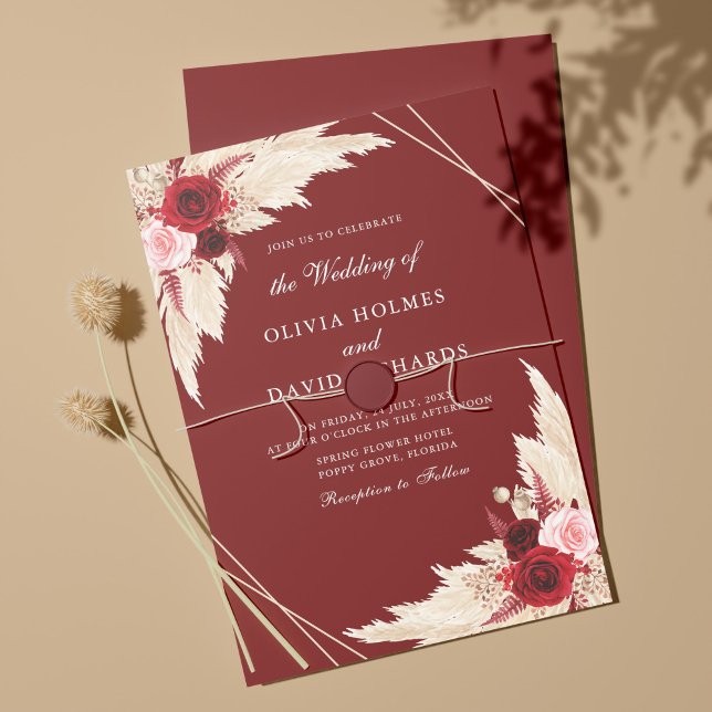 Faire-part de mariage au Bourgogne et Herbe de la  (Créateur téléchargé)