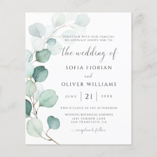 Faire-part de mariage au budget eucalyptus verdure