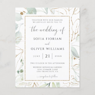 Faire-part de mariage au budget eucalyptus verdure
