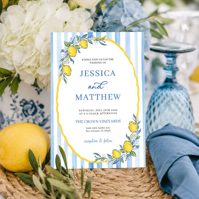 Faire-part de mariage au citron méditerranéen   (Créateur téléchargé)