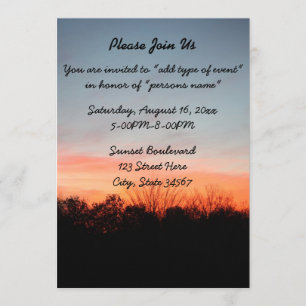 Faire-part de mariage au coucher du soleil