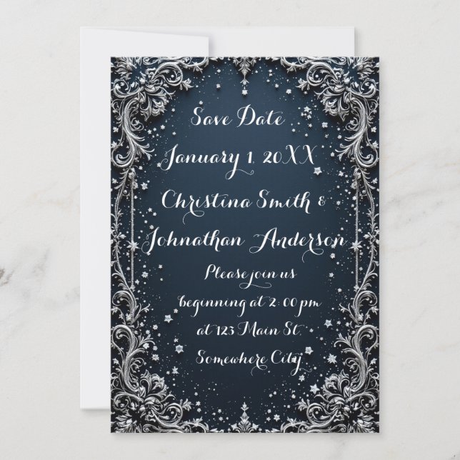 Faire-part de mariage au design élégant (Devant)