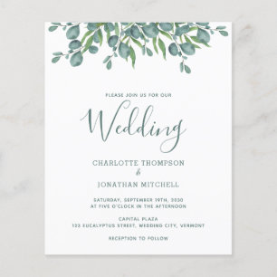 Faire-part de mariage au eucalyptus botanique à bu