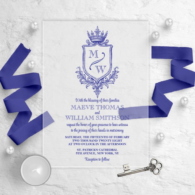 Faire-part de mariage au monogramme du blason roya (Créateur téléchargé)