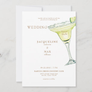 Faire-Part de Mariage au Style Texas Or Texte Marg