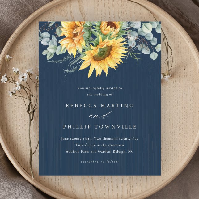 Faire-part de mariage au tournesol eucalyptus à pe (Créateur téléchargé)