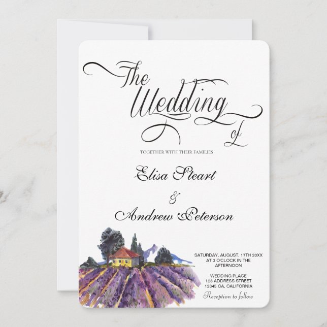 Faire-part de mariage au vignoble toscan (Devant)