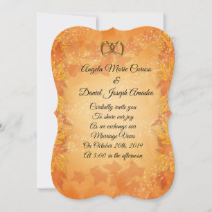 Faire-part de mariage automnal avec feuilles d'aut