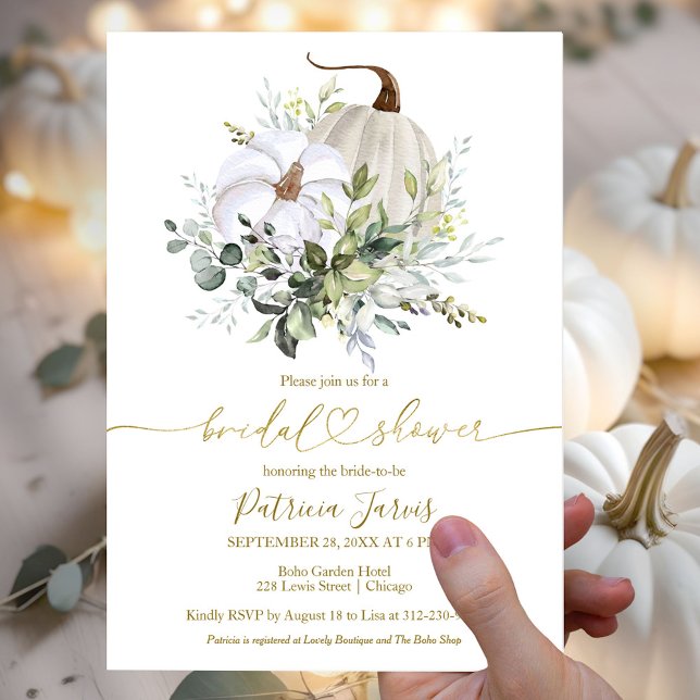 Faire-part de Mariage Automnal Citrouille et Verdu (Créateur téléchargé)