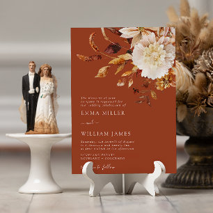 Faire-part de mariage automnal en cuivre