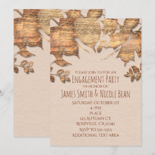 Faire-Part de Mariage Automnal Rustique aux Feuill