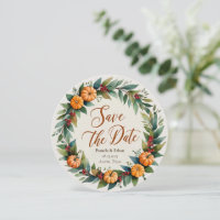 Faire-part de mariage automnal rustique, retenez l