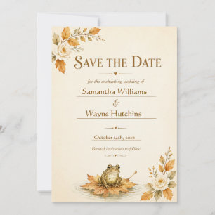 Faire-part de mariage automne enchanté à l'aquarel