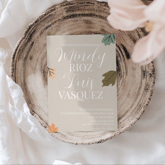 Faire-part de mariage automne feutré (Créateur téléchargé)