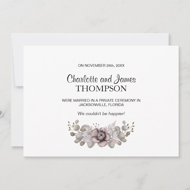 Faire-part de mariage aux feuilles d'eucalyptus Ro (Devant)