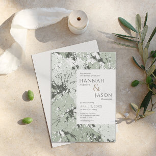 Faire-part de mariage aux feuilles organiques de s