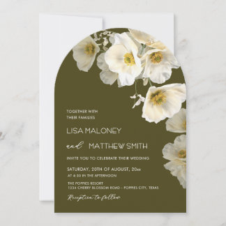 Faire-part de mariage aux fleurs blanches délicate