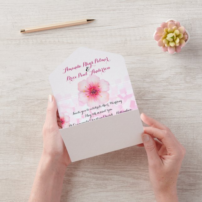 Faire-part de mariage aux fleurs de cerisier & pho (Vidéo)