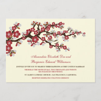 Faire-part de mariage aux fleurs de cerisiers (can