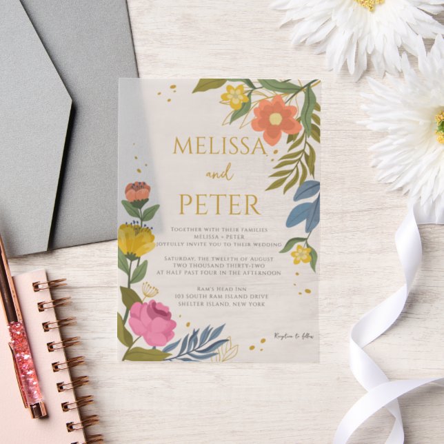 Faire-part de mariage aux fleurs sauvages (Mariage)