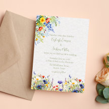Faire-part de mariage aux fleurs sauvages aquarell