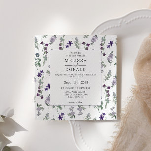 Faire-part de mariage aux fleurs sauvages aquarell
