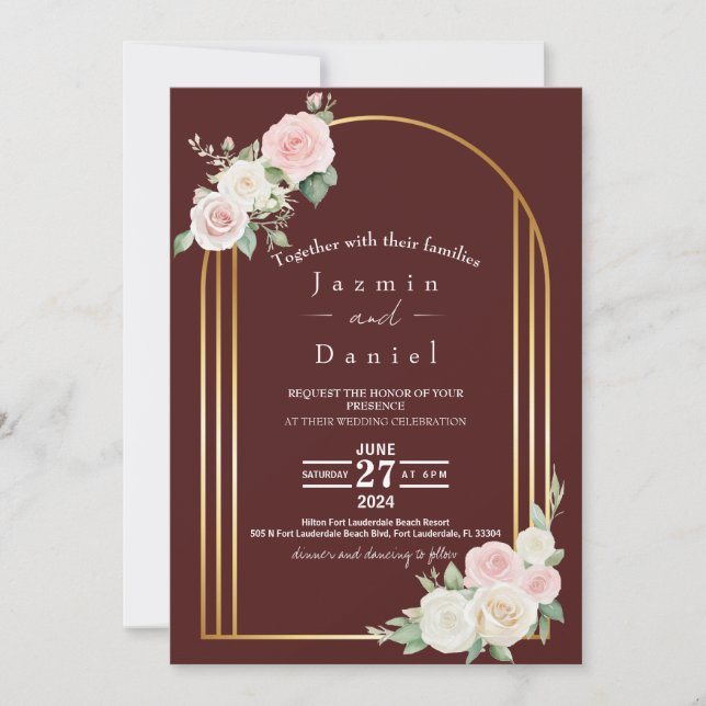 Faire-part de mariage aux floraisons évanescentes  (Devant)