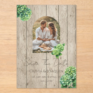 Faire-part de mariage aux Hortensias Verts