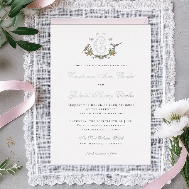 Faire-part de mariage aux oiseaux d'amour (Créateur téléchargé)