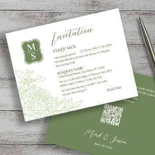 Faire-part de mariage aux Ranunculus vietnamiens