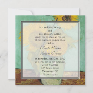 Faire-part de mariage aux tournesols de Van Gogh