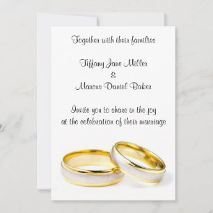 Faire-part de mariage avec anneaux de mariage text