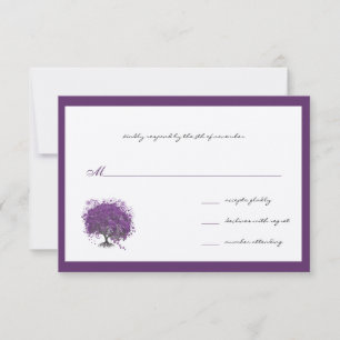 Faire-part de mariage avec arbre à feuilles de coe