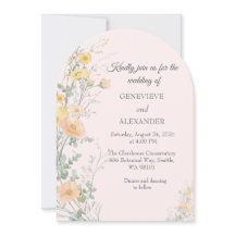 Faire-part de mariage avec arche de fleurs sauvage