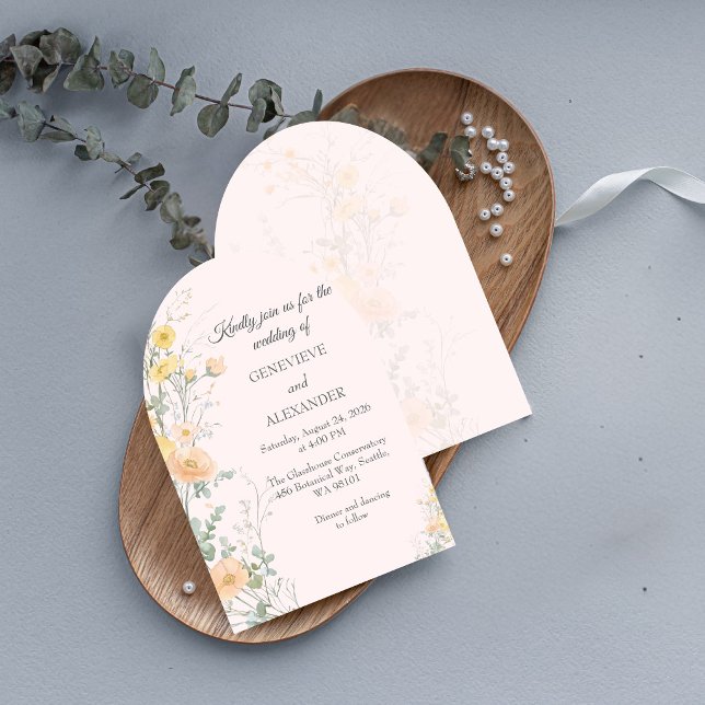 Faire-part de mariage avec arche de fleurs sauvage (Créateur téléchargé)